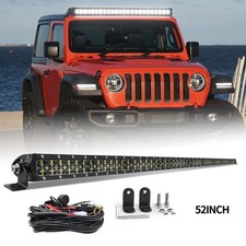 15 20 24 28 33 42 48 Dual Row Led Light Bar Spot Flood Combo Truck Off Road