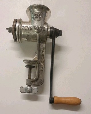 Vintage Keystone Meat Grinder No 20 Hand Crank Table Mount-Made In the USA.