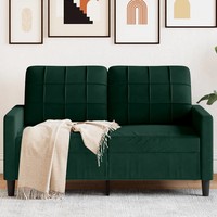 Sofa 2-Sitzer Samt DunkelgrüN 120 Cm Breit Wohnzimmer Couch