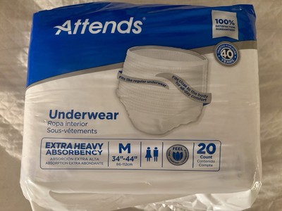 (80 Count) Attends Adult Pull Up On Underwear Diapers Size Medium 34''-44''