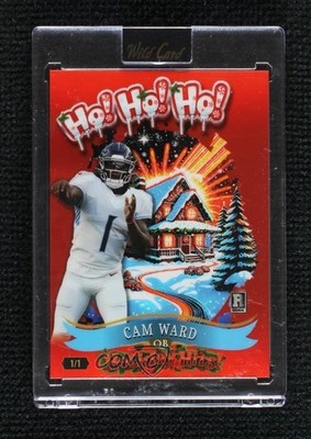 2025 Wild Card Holiday Hits Ho! Red Rainbow Foil 1/1 Cam Ward Rookie RC 9cf
