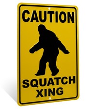 Metal Sasquatch Xing Sign Funny Warning Bigfoot Sign Yard Man Cave Room Decor