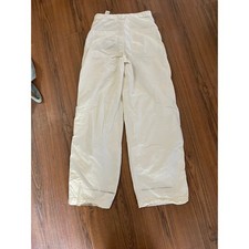 Zara Women Cream High Waisted Wide Leg Cargo Utility Pants Off White Size 2