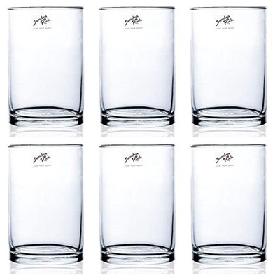 6er Set Glasvasen Dekogläser CYLI Zylinderform H. 15cm D. 10cm Sandra Rich