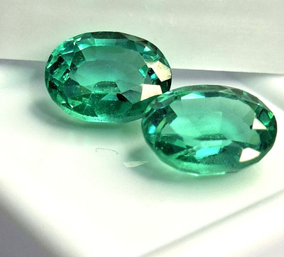 Zambian Green Emerald Oval Pair 9-11 Ct Natural Loose Certified Gemstone TQ1100