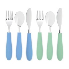 Kids Silverware with Silicone Handle Childrens Safe Flatware Utensils Spoon 