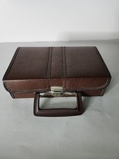 Vintage Cassette Tape Carrying Case 12 Slot Holder Faux Leather