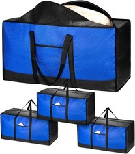 4 Pack 120L Extra Large Storage Box with Lid for Moving House, Strong Moving Bo