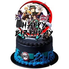 Demon Slayer Cake Topper Children Birthday Party Anime Movie Cake Decoration