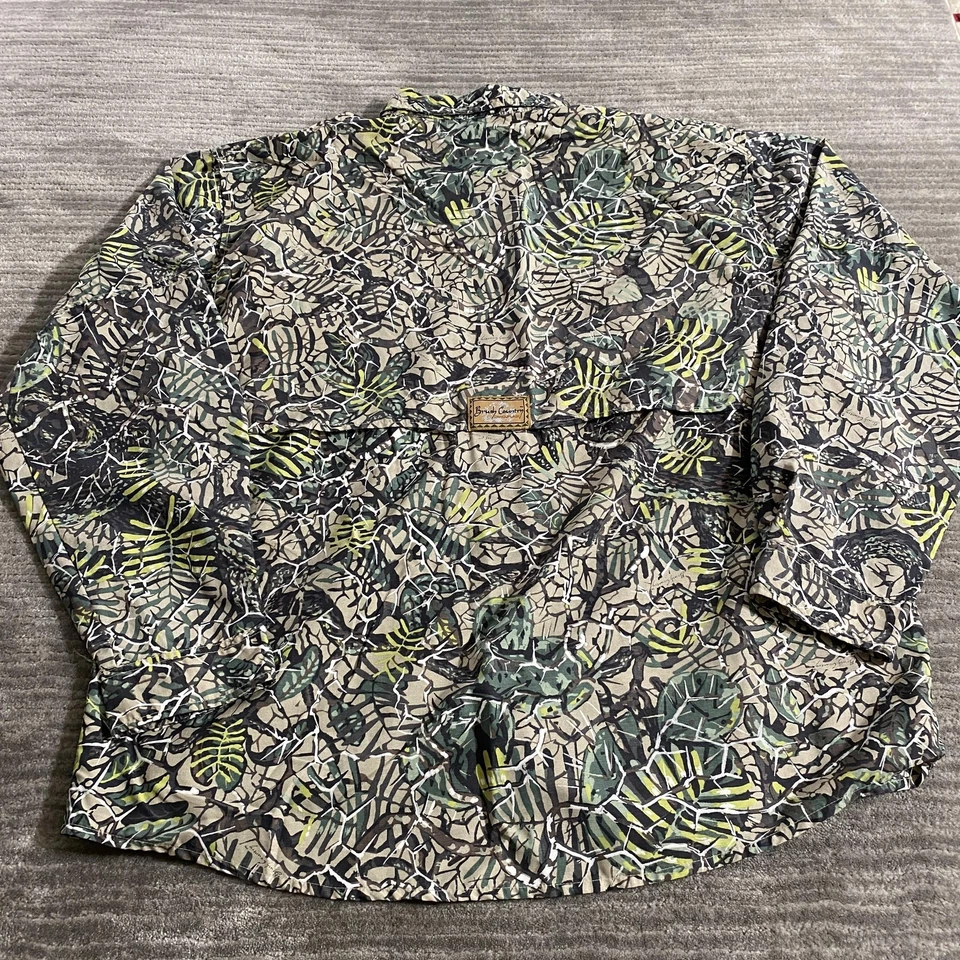 Camisa camuflada Budweiser Brush Country masculina 2XL verde caça Texas Trophy LS - Imagem 2 de 4