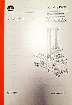 Ersatzteilbuch - BT Deichselstapler LSF1250/11 Ser.-Nr. 289378AA - Original