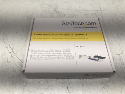 StarTech PCI Express Parallel Adapter Card PCIe PEX1P OPEN BOX