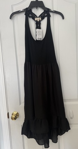 Anthropologie Lilis Closet Black Sheer Lace Dress Size Large