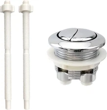 Dual Flush Toilet Button Replacement, 38mm Thread, ABS Silver Push Button