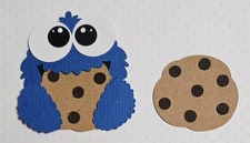 Cookie Monster Peeker Set Inspired. Scrapbook, Card making Paper Piecing