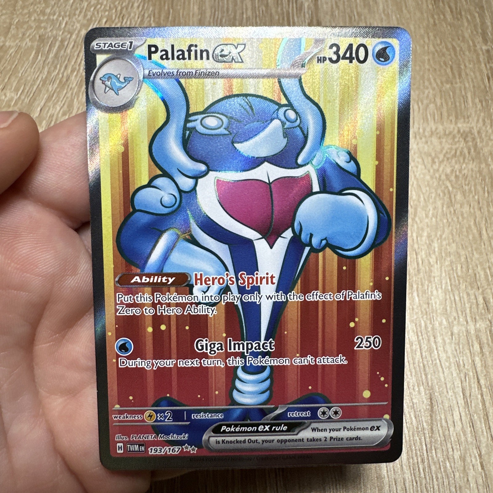 Pokemon Palafin ex 193/167 Twilight Masquerade Full Art Ultra Rare - NM