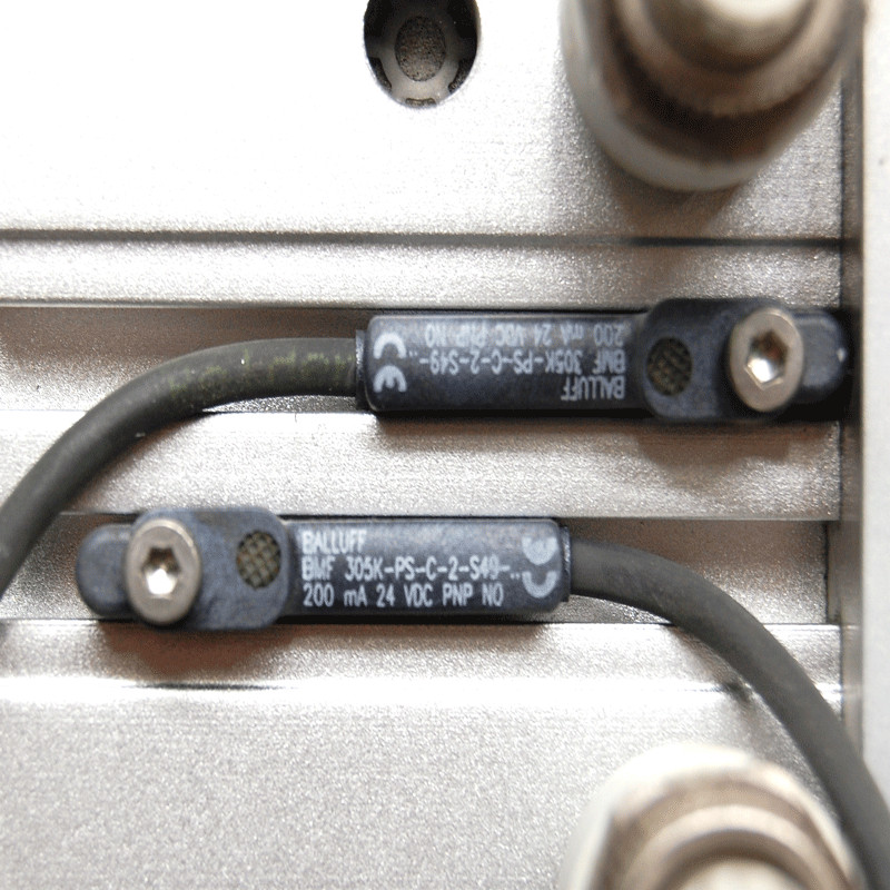 SMC Pneumatics MGF63-30 Guided Air Cylinder w/ 2 Balluff Magnetic Field Sensors