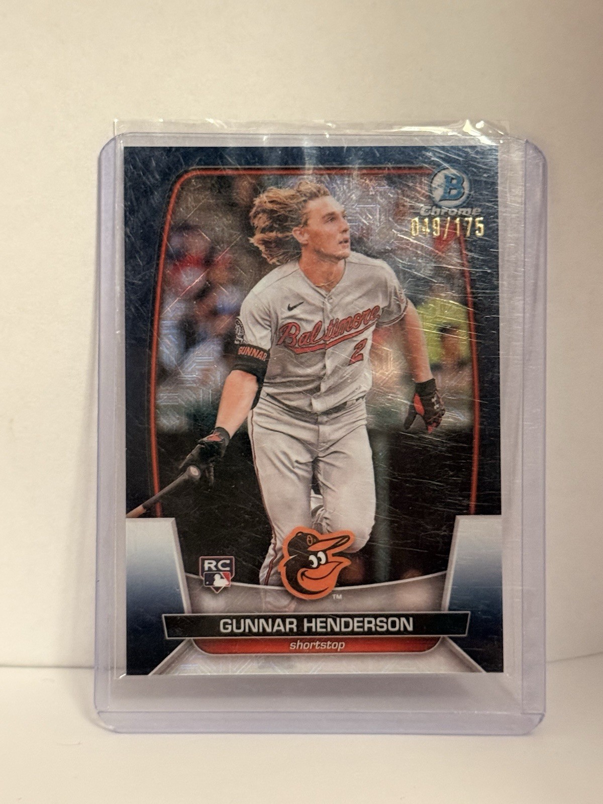 2023 Bowman - Gunnar Henderson #65 Chrome Navy Mojo Refractor /175 (RC)