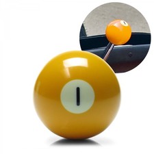 Yellow Number 1 Solid Billiard Pool Ball Custom Shift Knob - Steel 16mm Insert Yellow Number 1 Solid Billiard Pool Ball Custom Shift Knob - Steel 16mm Insert
