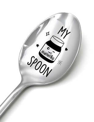 Fun 'My Nutella Spoon' Engraved Stainless Steel Coffee Ice Cream Spoon Gift