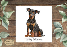 DOG 050  Birthday Card  Doberman  Puppy - 14.5 cm