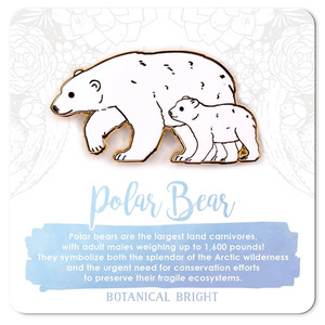 Authentic Polar Bear Enamel Pin - Gold Plated Nature Jewelry - NEW Winter Wildlife Brooch