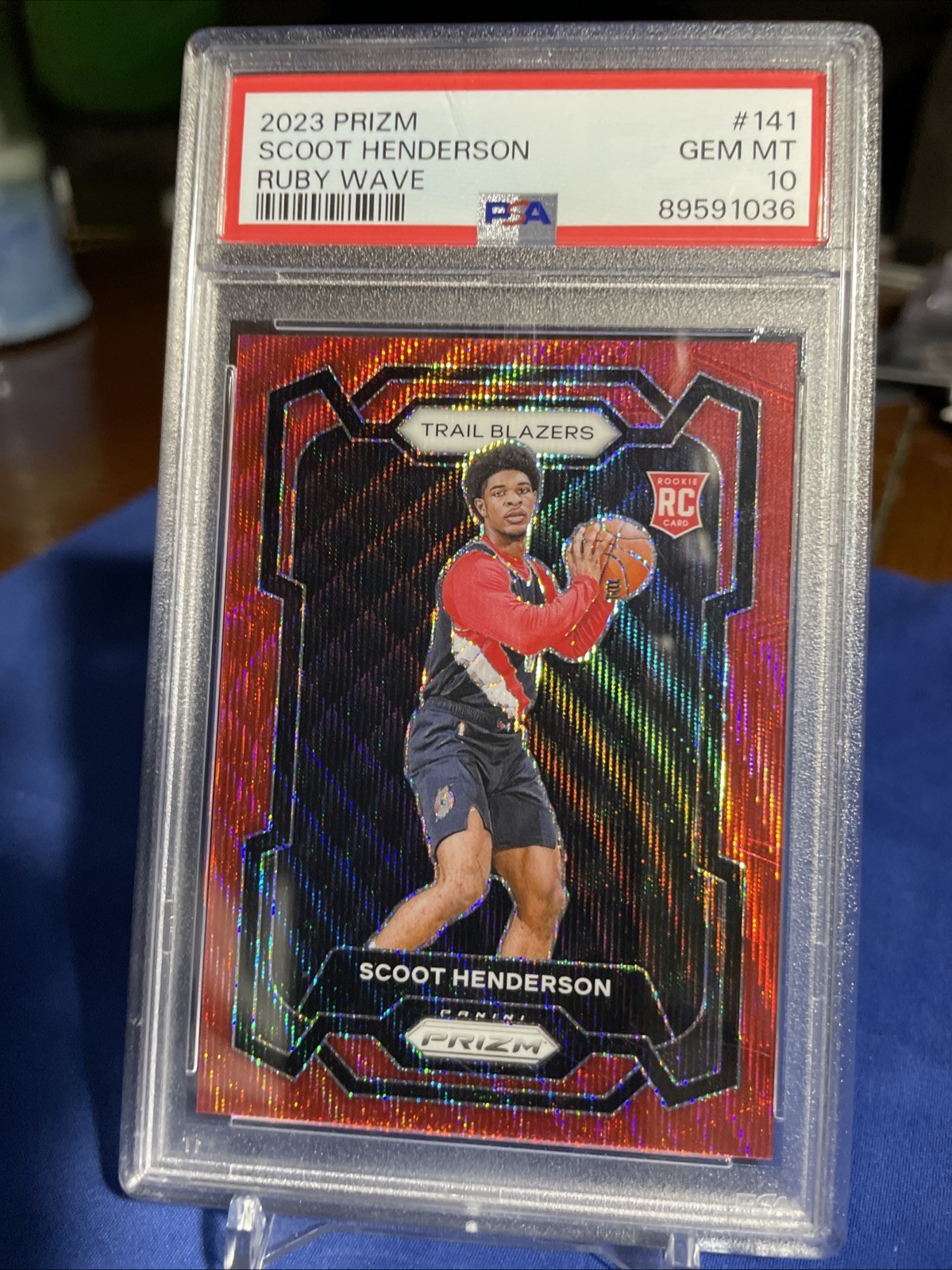 2023-24 Panini Prizm - Scoot Henderson #141 Ruby Wave Prizm (RC)