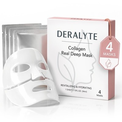 4 PACK Hydrating Bio-Collagen Deep Mask   Overnight Hydrogel Face Mask for Po...