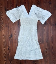 Women’s Farm RIO White Lace Dress Small Petite Made In Turkey Flowy BOHO