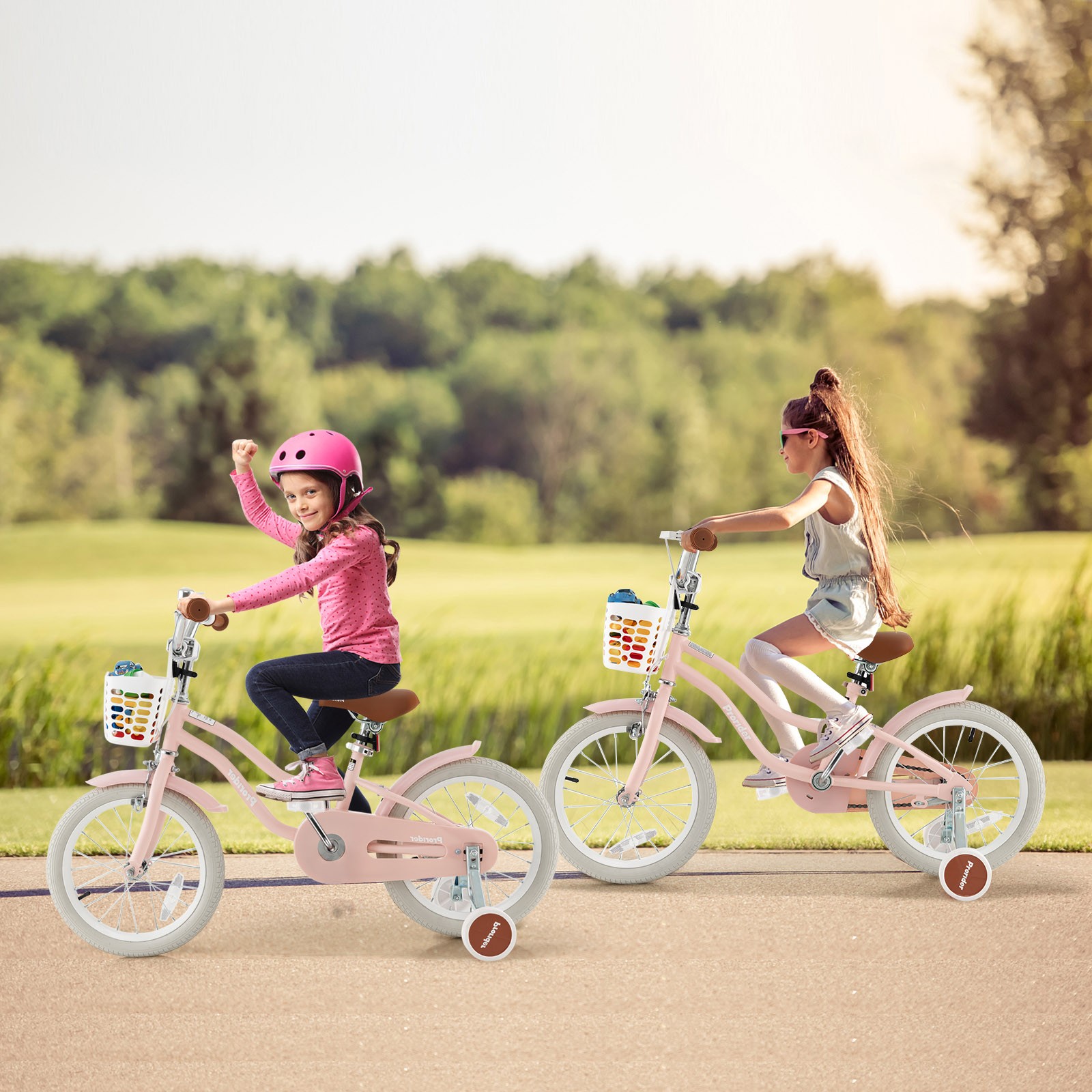 W/training Wheel Kickstand For 4-8 Years Old Pink