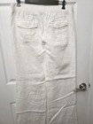 INC Women's Size 10 Wide Leg 100% Linen Pants White Pull On Drawstring  — photo 4