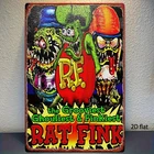 Retro Rock Rat Fink Vintage American Tin Metal Signs Home Décor 8x12