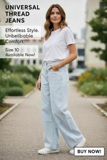 Universal Thread Women's Wide Leg Jeans Size 10 Light Wash