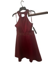 Girls My Michelle Sleeveless Dress Size 13 maroon formal dress sequent waste