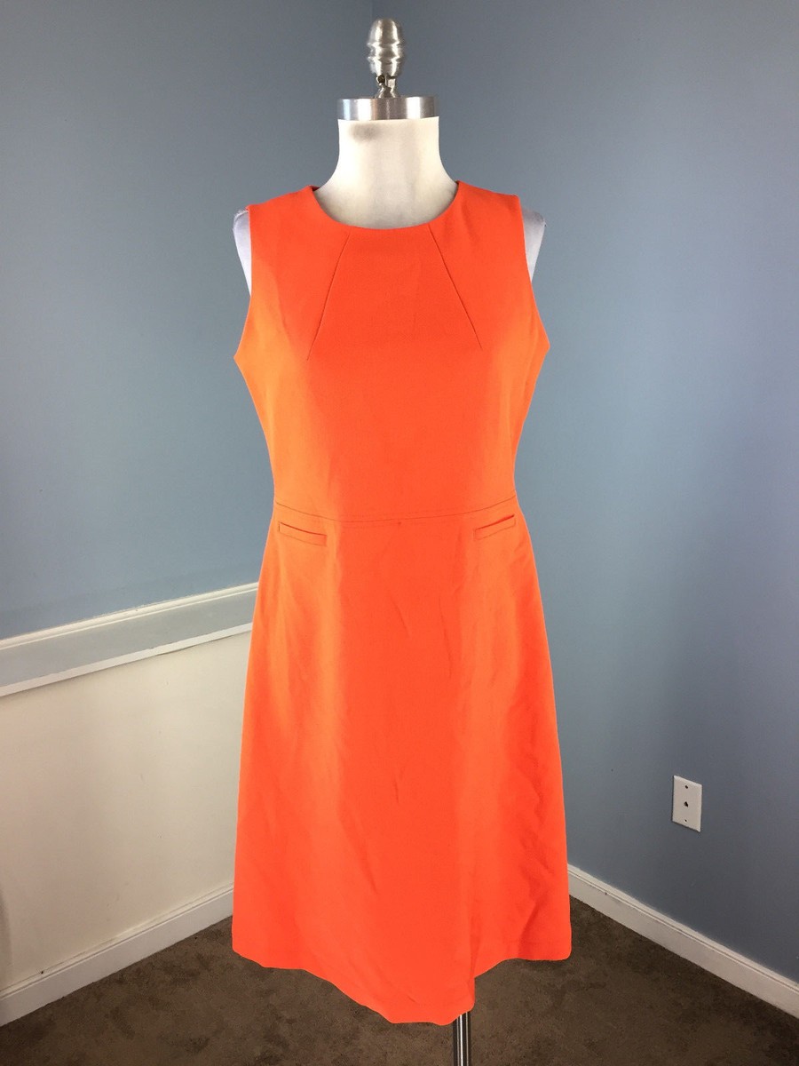 anne klein orange dress Anne Klein Heritage Belted Scuba Crepe Dress - Carrot