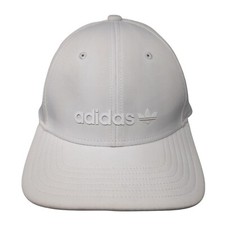 Adidas Trefoil Snapback Hat White One Size Adjustable Solid 6 Panel