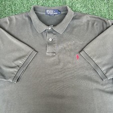 VTG Polo Ralph Lauren Shirt Mens Large Green Cotton Red Pony Classic Fit 90s Y2K