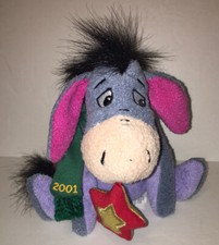 Eeyore 2001 w/ Scarf Bean Filled Plush Doll Disney Store 7" Stuffed Animal Toy