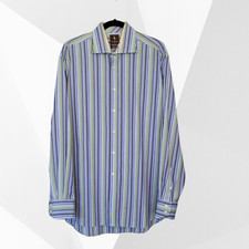 Taylorbyrd Striped Twill Long Sleeve Button Front Shirt Men's XL