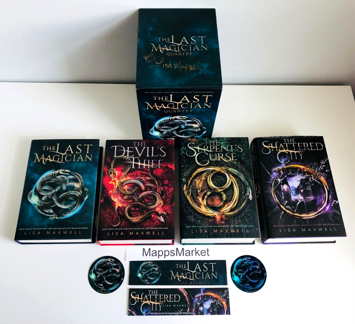 SIGNED The Last Magician Quartet Boxed Set by Lisa Maxwell HC