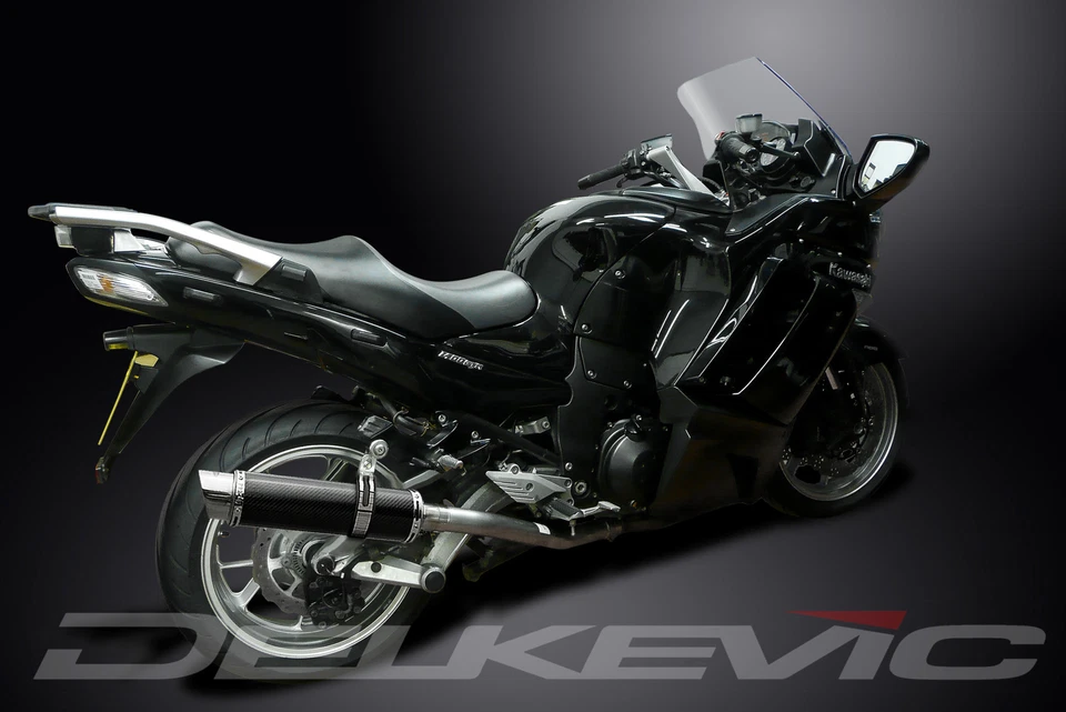 Kawasaki Concours 14 GTR1400 08-21 14 дюймов круглый углеродный глушитель выхлопной системы комплект - Изображение 4 из 4