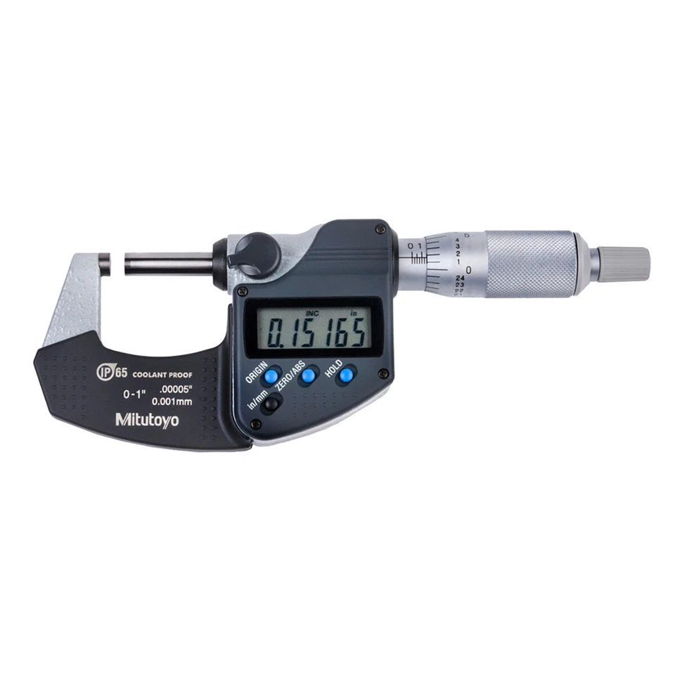 MITUTOYO 293-340-30 Micrometer Digital 0-1"/0-25.4mm, No Output, Ratchet Stop, 293 Series