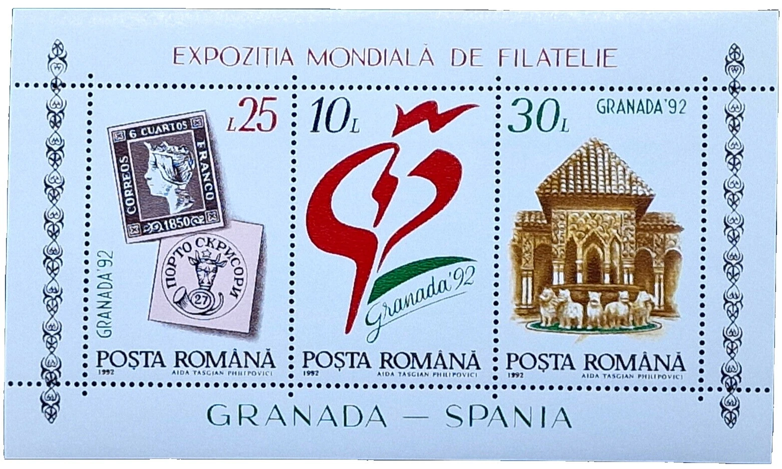 Bloques de estampillas de eventos históricos rumano