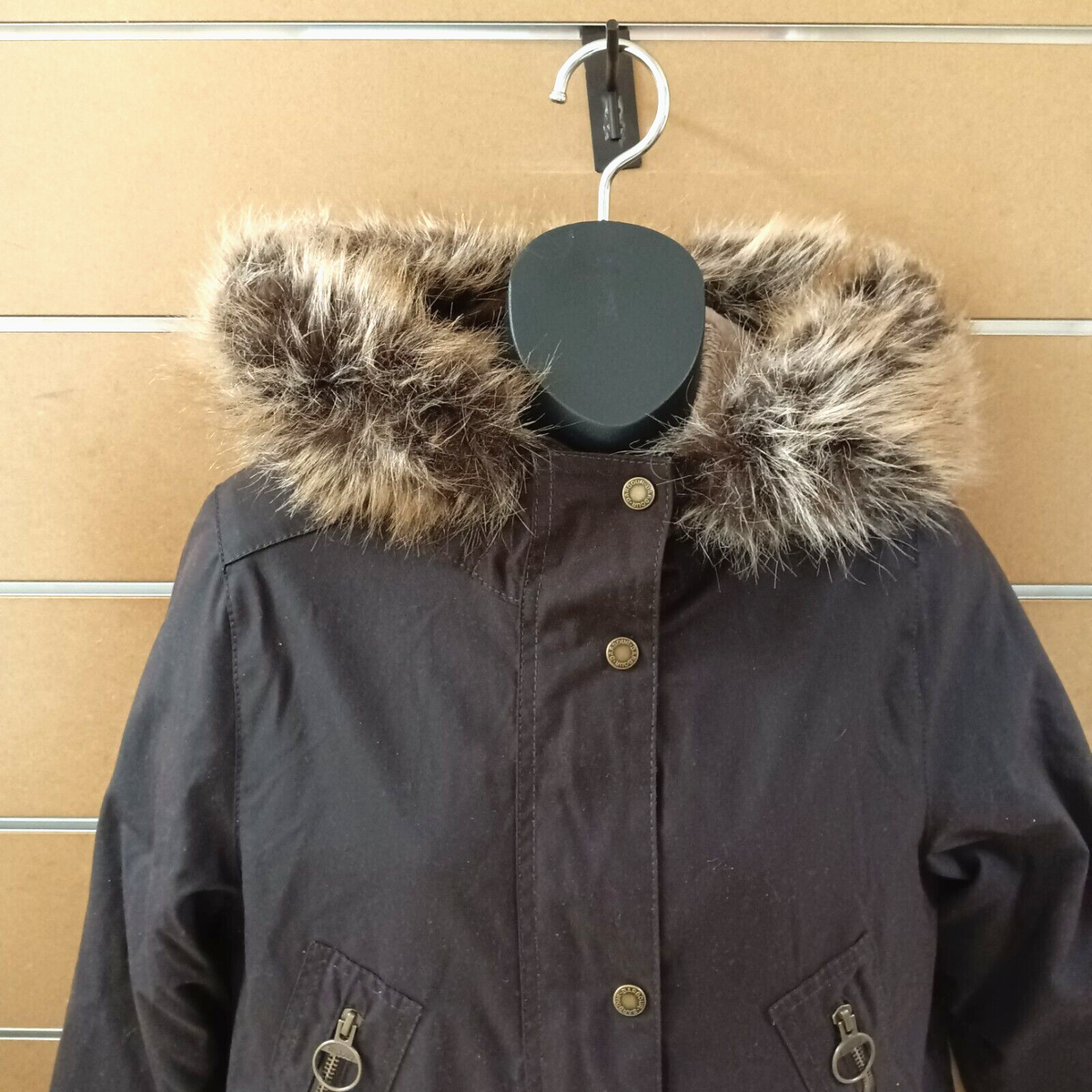 Barbour Stavia Wax Cotton Jacket LWX1268RU91 Attached Hood Rustic US - Main Image