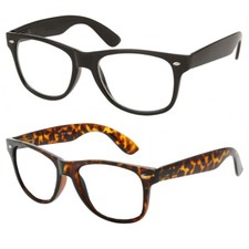 Nerd Style Clear Lens Glasses 2 Pair Mens Womens Fashion Retro Style Sunglasses