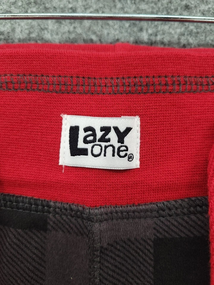 Lazy One Pajama Jogger Pants Womens XS Elastic Drawstring Waist Gray Plaid Cabin - Image 2 of 4