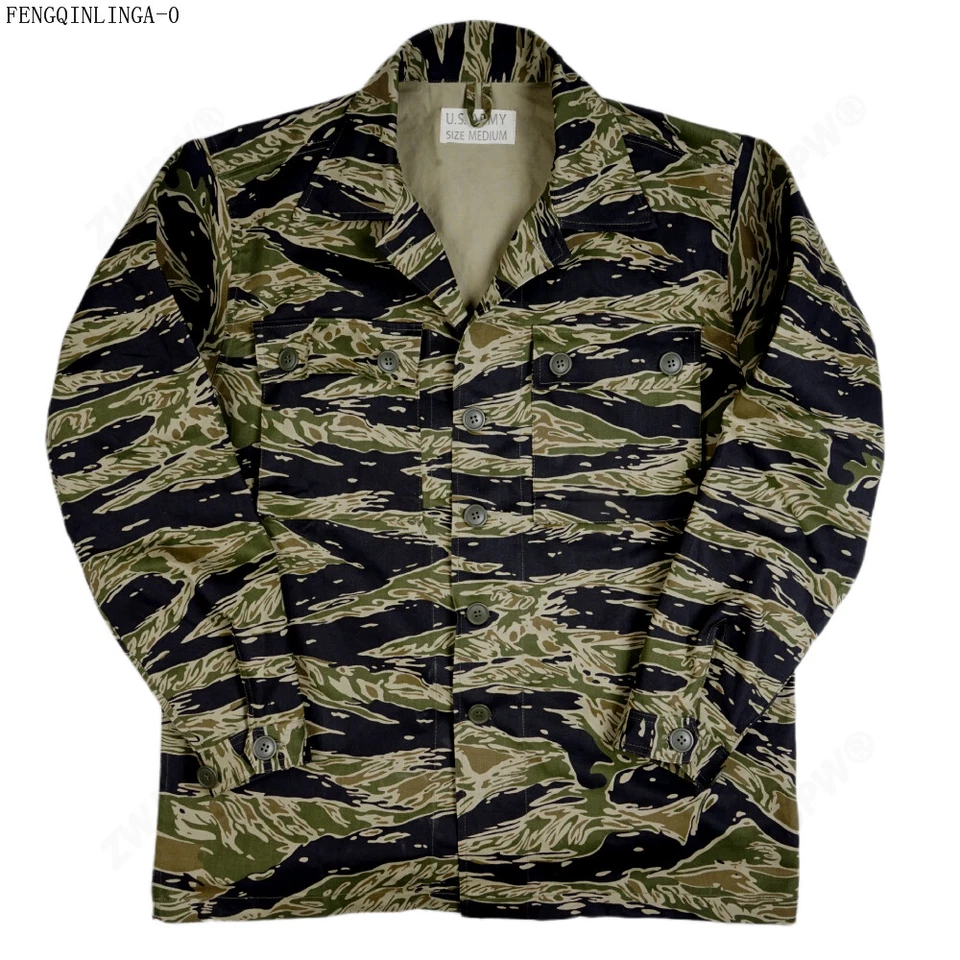 USMC Jungle Jacket Trousers Tiger Stripe Camo Combat Uniforms Top Pants - Image 2 of 4