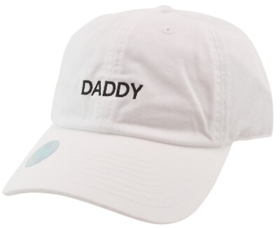 DADDY  Logo Adjustable White Cotton Novelty Cap Dad Hat by KB Ethos