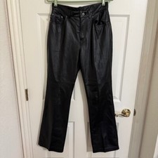 Lauren Jeans Co. Ralph Lauren Leather Boot Cut Women  s Pants Size 6 Biker Luxury