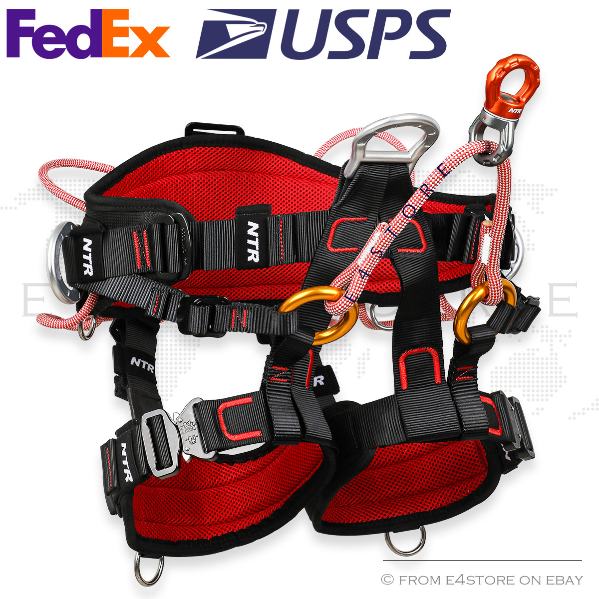 Sillín de escalada de árboles arborista arnés de medio cuerpo puente giratorio protección contra caídas